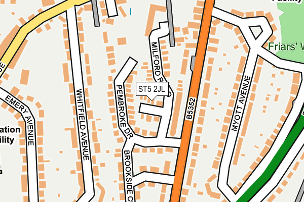 ST5 2JL map - OS OpenMap – Local (Ordnance Survey)