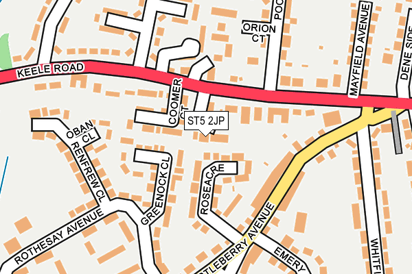 ST5 2JP map - OS OpenMap – Local (Ordnance Survey)