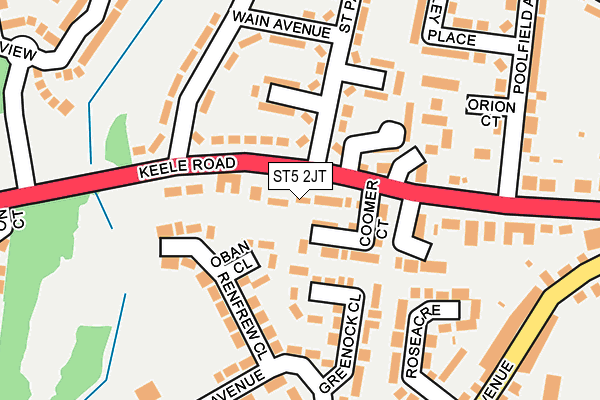 ST5 2JT map - OS OpenMap – Local (Ordnance Survey)