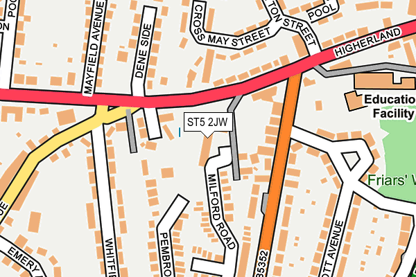 ST5 2JW map - OS OpenMap – Local (Ordnance Survey)