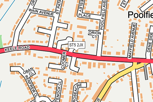 ST5 2JX map - OS OpenMap – Local (Ordnance Survey)
