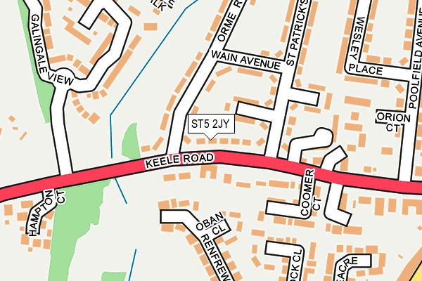 ST5 2JY map - OS OpenMap – Local (Ordnance Survey)
