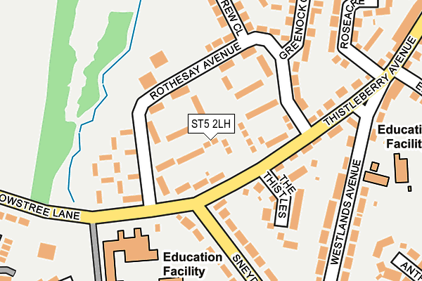 ST5 2LH map - OS OpenMap – Local (Ordnance Survey)