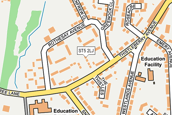 ST5 2LJ map - OS OpenMap – Local (Ordnance Survey)