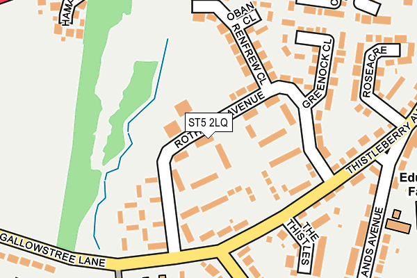 ST5 2LQ map - OS OpenMap – Local (Ordnance Survey)