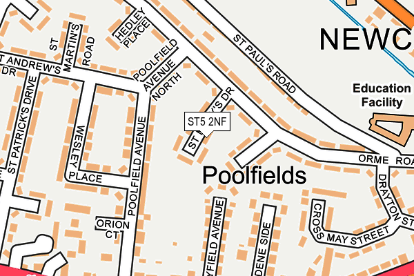 ST5 2NF map - OS OpenMap – Local (Ordnance Survey)