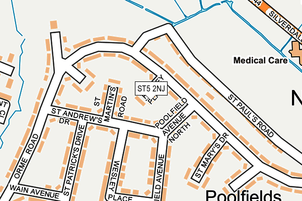 ST5 2NJ map - OS OpenMap – Local (Ordnance Survey)