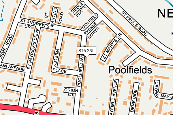 ST5 2NL map - OS OpenMap – Local (Ordnance Survey)