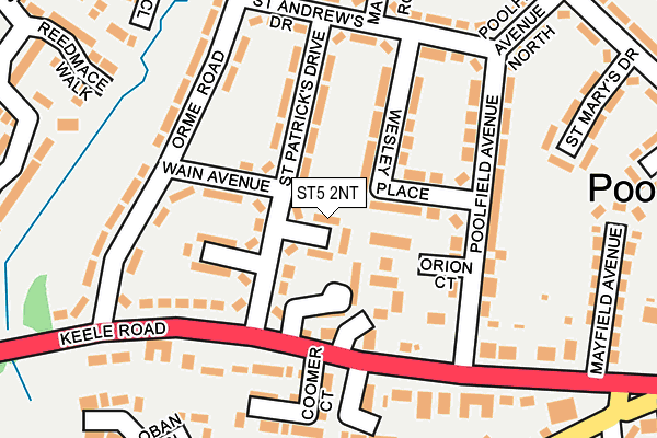 ST5 2NT map - OS OpenMap – Local (Ordnance Survey)