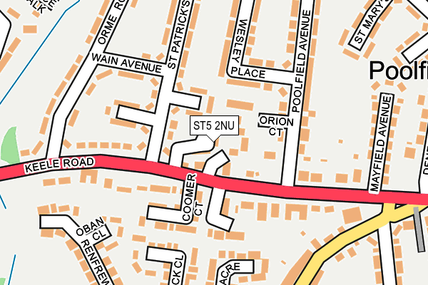 ST5 2NU map - OS OpenMap – Local (Ordnance Survey)