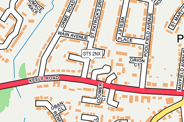 ST5 2NX map - OS OpenMap – Local (Ordnance Survey)