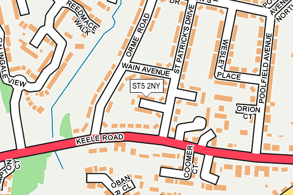 ST5 2NY map - OS OpenMap – Local (Ordnance Survey)