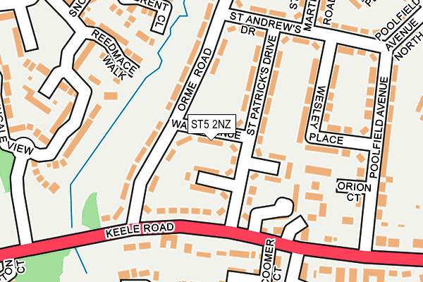 ST5 2NZ map - OS OpenMap – Local (Ordnance Survey)