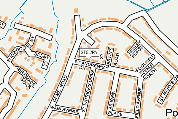 ST5 2PA map - OS OpenMap – Local (Ordnance Survey)