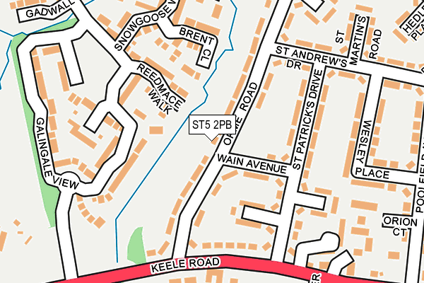 ST5 2PB map - OS OpenMap – Local (Ordnance Survey)