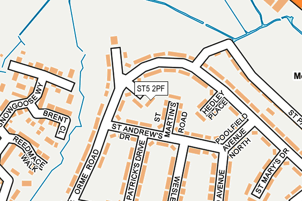 ST5 2PF map - OS OpenMap – Local (Ordnance Survey)
