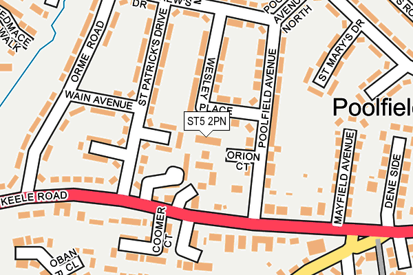 ST5 2PN map - OS OpenMap – Local (Ordnance Survey)