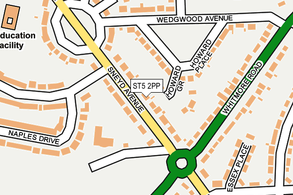 ST5 2PP map - OS OpenMap – Local (Ordnance Survey)