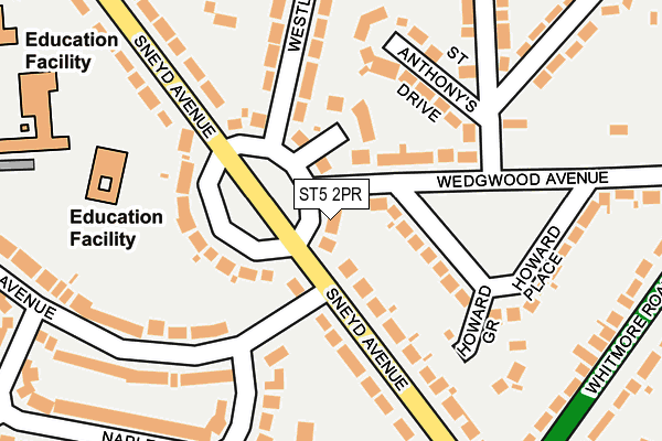 ST5 2PR map - OS OpenMap – Local (Ordnance Survey)