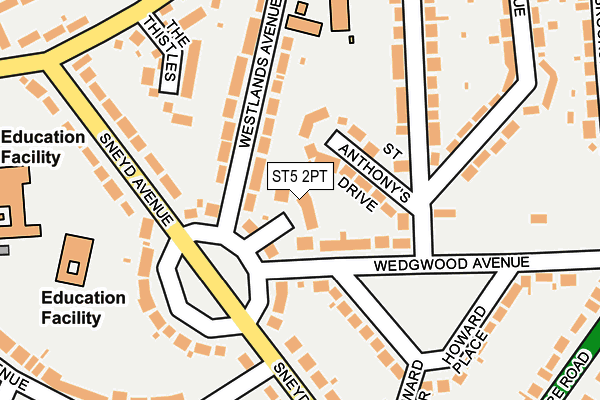 ST5 2PT map - OS OpenMap – Local (Ordnance Survey)