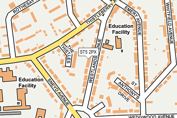 ST5 2PX map - OS OpenMap – Local (Ordnance Survey)