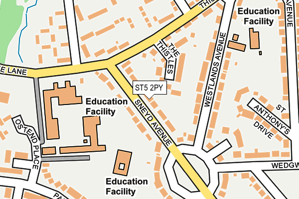 ST5 2PY map - OS OpenMap – Local (Ordnance Survey)