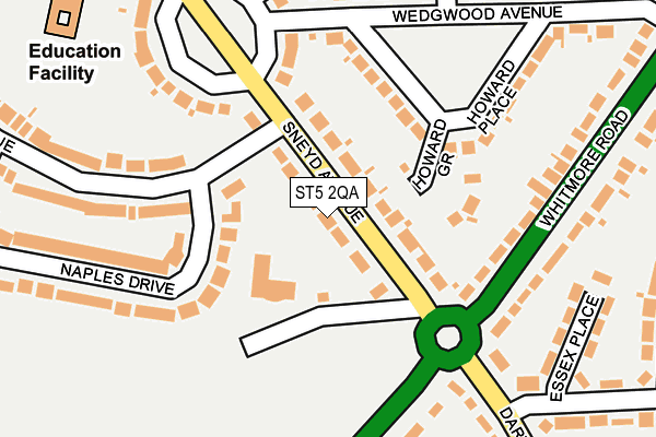 ST5 2QA map - OS OpenMap – Local (Ordnance Survey)