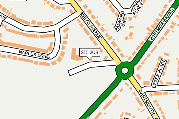 ST5 2QB map - OS OpenMap – Local (Ordnance Survey)