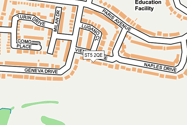 ST5 2QE map - OS OpenMap – Local (Ordnance Survey)