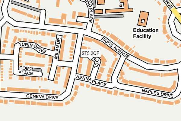 ST5 2QF map - OS OpenMap – Local (Ordnance Survey)