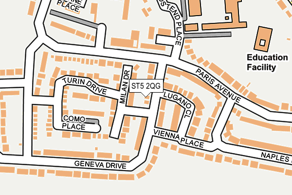 ST5 2QG map - OS OpenMap – Local (Ordnance Survey)