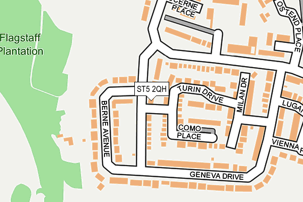ST5 2QH map - OS OpenMap – Local (Ordnance Survey)