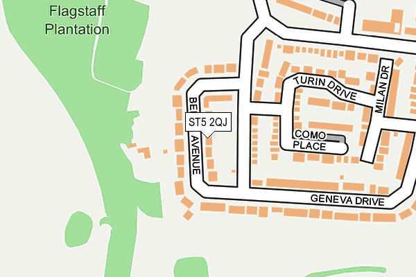ST5 2QJ map - OS OpenMap – Local (Ordnance Survey)