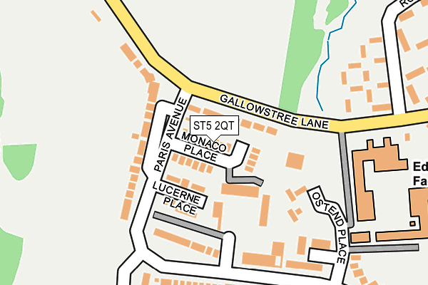 ST5 2QT map - OS OpenMap – Local (Ordnance Survey)