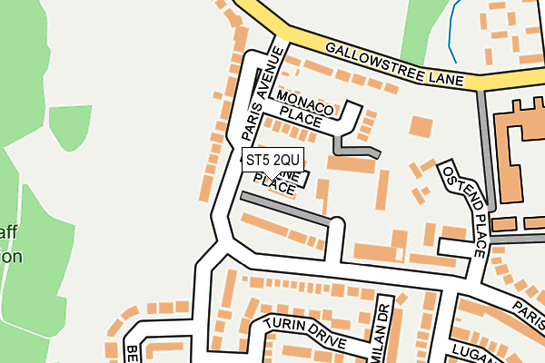 ST5 2QU map - OS OpenMap – Local (Ordnance Survey)