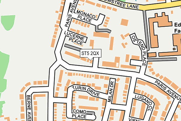 ST5 2QX map - OS OpenMap – Local (Ordnance Survey)