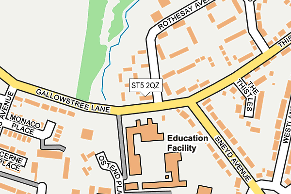 ST5 2QZ map - OS OpenMap – Local (Ordnance Survey)