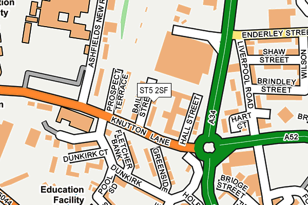ST5 2SF map - OS OpenMap – Local (Ordnance Survey)