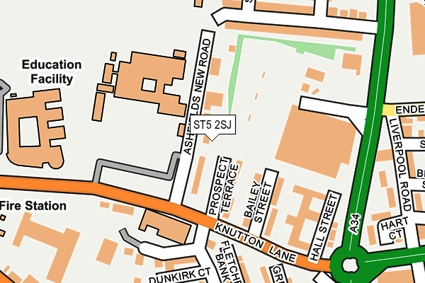 ST5 2SJ map - OS OpenMap – Local (Ordnance Survey)
