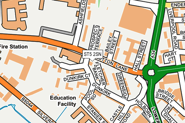 ST5 2SN map - OS OpenMap – Local (Ordnance Survey)