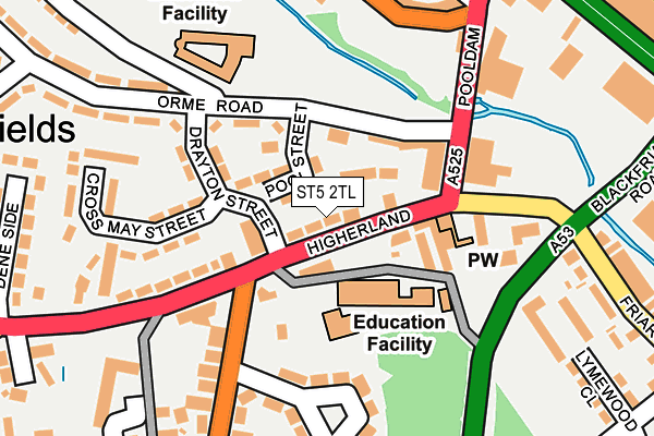 ST5 2TL map - OS OpenMap – Local (Ordnance Survey)