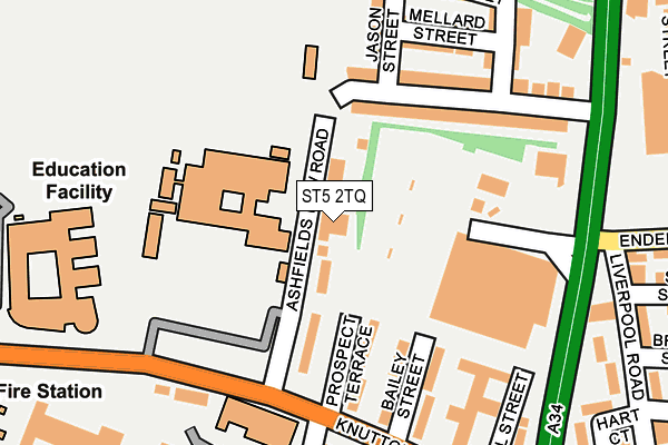 ST5 2TQ map - OS OpenMap – Local (Ordnance Survey)