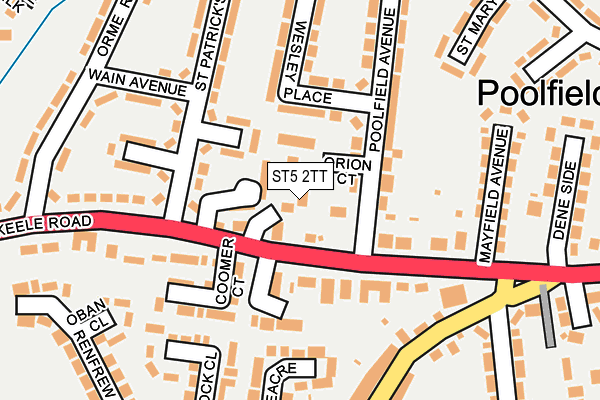 ST5 2TT map - OS OpenMap – Local (Ordnance Survey)