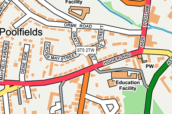 ST5 2TW map - OS OpenMap – Local (Ordnance Survey)