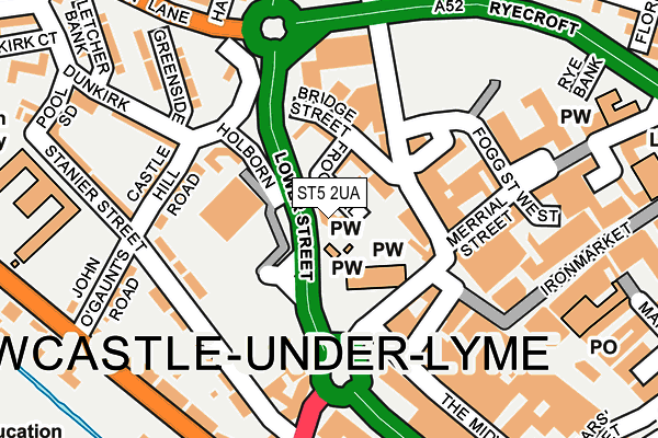 ST5 2UA map - OS OpenMap – Local (Ordnance Survey)