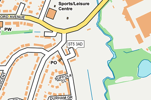 ST5 3AD map - OS OpenMap – Local (Ordnance Survey)