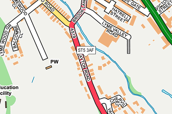 ST5 3AF map - OS OpenMap – Local (Ordnance Survey)