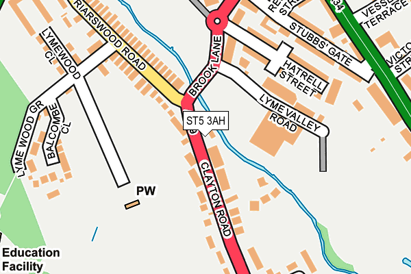 ST5 3AH map - OS OpenMap – Local (Ordnance Survey)