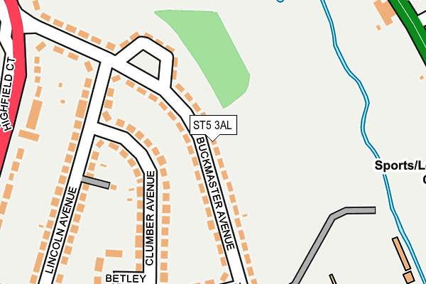 ST5 3AL map - OS OpenMap – Local (Ordnance Survey)