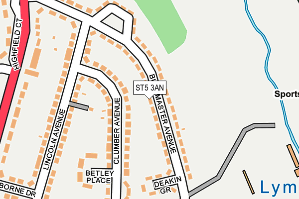 ST5 3AN map - OS OpenMap – Local (Ordnance Survey)